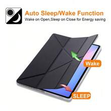 适用于 Galaxy Tab S11 Ultra 2025 (14.6 英寸)/S11/S10+ 12.4 英寸/S10/S9+ 12.4 英寸/S9/A11+/A11/A9+/A9/A8/A7/S6 的透明亚克力平板电脑保护套，采用笔槽设计，支持智能休眠/唤醒功能，休闲/简约风格 - 黑色 - 查看 5