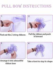 10 pièces Décorations de nœud papillon pour voiture de mariage, rubans d'emballage cadeau, rose/blanc/rouge pour porte de voiture de mariage, rubans de décoration de mariage, rubans de décoration d'escalier, décorations de poignée, nœud papillon décoratif pour cadeau de mariage, convient pour la décoration de table et de chaise de mariage, l'emballage de cadeaux, la décoration de bouquet, la célébration d'anniversaire - Multicolore - Voir 10