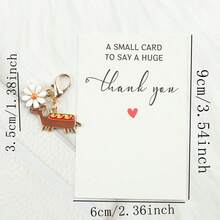 1pc/2pcs/5pcs Cute Dachshund & Daisy Flower Keychain, Comes With Greeting Card, Creative Pet Dog Car Pendant, Sausage Dog Charm, Thoughtful Gift For Friends And Family - Multicolor - View 4