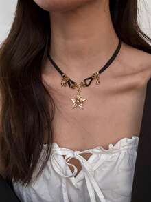 New Vintage American Style Layered Necklace, Maillard Collarbone Chain, Popular Sweet & Hot Girl Sweater Chain Accessory - Five-star Diamond - View 4