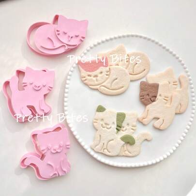 Bộ khuôn cắt bánh hình mèo, khuôn ép fondant - Lý tưởng cho Giáng sinh, Halloween, Lễ Phục sinh, Lễ Tạ ơn, Lễ tốt nghiệp.