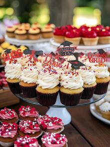 12 chiếc que cắm bánh cupcake tốt nghiệp năm 2026, que cắm bánh cupcake tốt nghiệp năm 2026 lấp lánh, đồ trang trí trung tâm tiệc tốt nghiệp, trang trí nhà cửa, que cắm bánh cupcake tốt nghiệp năm 2026, mũ tốt nghiệp và bằng tốt nghiệp, đồ trang trí bánh tiệc tốt nghiệp năm 2026 - Màu đen, đỏ và xanh dương - Nhiều màu - Xem 6