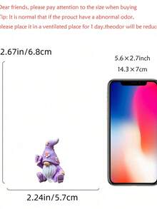 可爱的紫色树脂花园小矮人雕塑 - 耐候户外装饰，适用于露台、阳台和庭院 - 迷人的花卉装饰雕像，为您的家居和花园增添魅力 - A - 查看 9