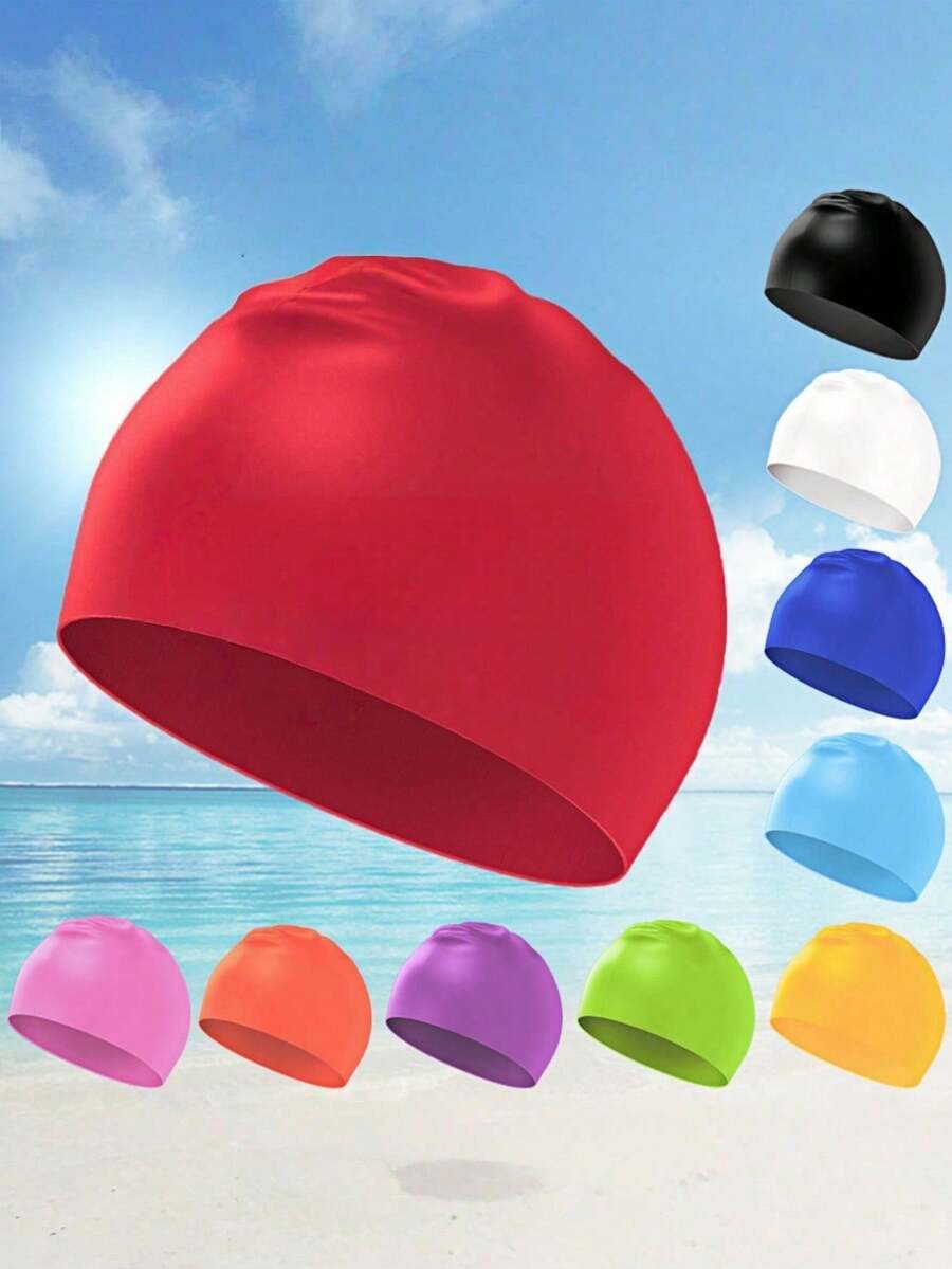 1pc Silicone Swimming Cap, Waterproof & Warm, Suitable For Indoor/Outdoor Swimming Pool And Beach, Best Seller In 2026