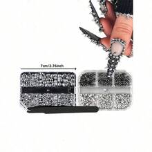 1BOXs Y2K Punk Metal Rivet Nail Charms Cone Mixed Sized Black Silver Gold Nail Art Studs 3D Stylish Alloy Spike Nails Decor Nail Supplies - 彩色 - 查看 3