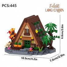Retro Forest Cabin Set, Building Block Ornament, DIY Building Block Assembly, Building Block Toy, Stress-Relief Building Blocks, Suitable As A Desk Ornament, Easter Gift, Birthday Gift. - Multicolor - View 12