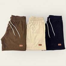 Kit 3 Bermuda Men's Mauricinho Textured Fabric Premium Shorts Casual Basic Gym Training - 鏽棕色 - 查看 1