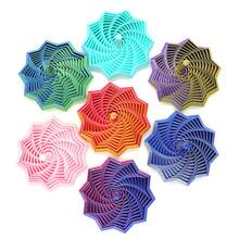 成人3D打印玩具 - 星形，分形六边形陀螺，带手柄，3D自由造型注意力玩具，彩色旋转螺旋设计，2026新款星形陀螺，可拉伸减压玩具 - 彩色 - 查看 3