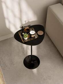 Inaugurates Furniture Organic Side Table 60cm Support For Living Room Corner Sofa High Industrial Steel Base - Hitam - View 2
