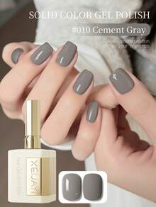 1瓶40毫升水泥灰指甲油，半永久性指甲胶，可卸除UV/LED指甲油，美甲用品，美甲设计DIY - 灰色 - 查看 2