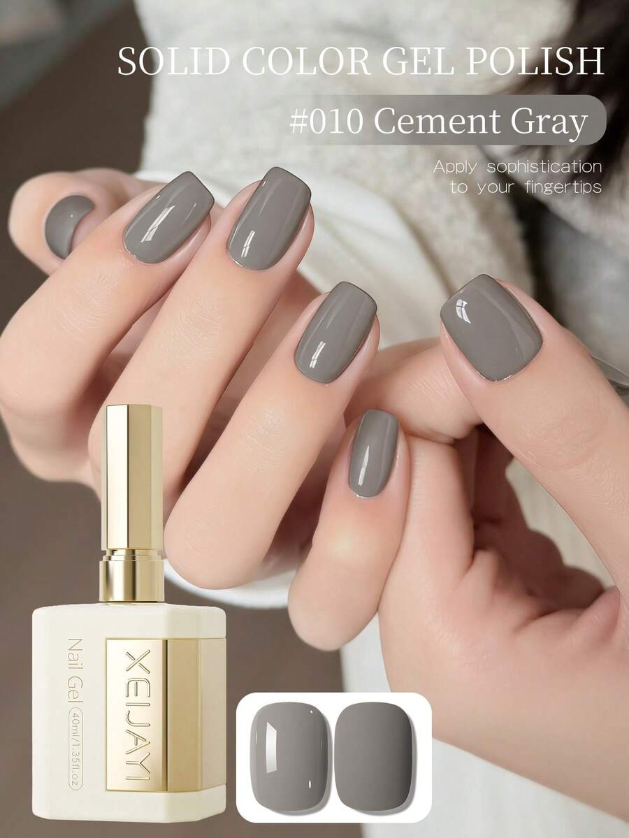 1瓶40毫升水泥灰指甲油，半永久性指甲胶，可卸除UV/LED指甲油，美甲用品，美甲设计DIY