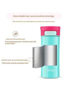 Tazza termica con coperchio a vite Contigo / Blu / Marrone / 350 ml / Stile studentesco da uomo, negozio ufficiale di alta qualità, prodotto autentico, grande capacità, acciaio inossidabile - Multicolore - Visualizzare 2
