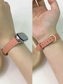 Leather Strap For Xiaomi Mi Band 8/9/10/NFC, Unisex - Pink - View 1