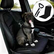 2件套宠物车载配件 - 可调节狗狗车载安全牵引绳，防狗冲撞汽车座椅套 - 适用于大多数车型 - 彩色 - 查看 1