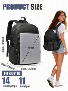 Mochila escolar de gran capacidad, mochila para estudiantes de secundaria y universidad, mochila de viaje casual de alta capacidad para mujeres, mochila de negocios para hombres para computadora portátil de 15.6 pulgadas, mochila de trabajo con múltiples funciones y capas, mochila para viajes al aire libre, escuela secundaria y universidad, adecuada para viajes de trabajo, escuela y actividades al aire libre, regalo para niños y niñas - Multicolor - Ver 8