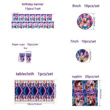 96件套KPOP主题派对用品套装，7/9英寸餐盘，9盎司杯子，生日横幅，桌布，餐巾纸，生日、毕业、夏季派对餐具，一次性动漫派对用品 - 查看 12
