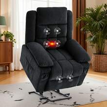 KORSER Sillón reclinable con elevador eléctrico, calefacción y masaje para personas mayores, sillón reclinable con posición infinita, sillón elevador eléctrico para la sala de estar - Tipo de Enchufe A USA (110-127V) - Ver 11