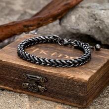 Retro Oxidized Black 6MM Cuban Chain Bracelet Punk Men Stainless Steel Biker Chain Bracelets Male Jewelry Gifts For Dad - Black - View 2