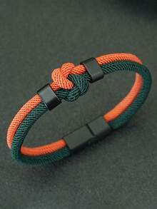 diffone 时尚手工编织绳手链吊坠花朵设计男士磁性酷炫饰品 - 男士磁扣手繩手鐲 - 查看 4