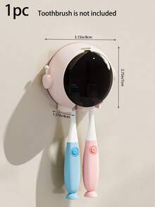 1pc Toothbrush Holder, Creative Cute Astronaut Shaped Waterproof Bathroom Wall Mount Toothbrush Storage Rack, Lovely Bathroom Organizer, Christmas/New Year Gift, School Supplies - Multicolor - View 4