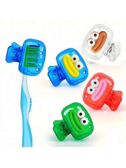 4pcs Travel Toothbrush Head Protector Case | Portable Transparent Storage Box With Cover, Protective Case For Home Travel And Daily Use, Keeps Bristles Clean And Hygienic, Bathroom Accessory