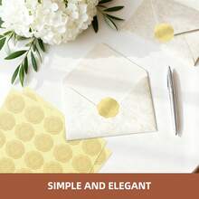 250张金色箔纸信封封口贴纸，自粘金色贴纸，适用于婚礼请柬、贺卡、新娘送礼会和生日派对 - 查看 4