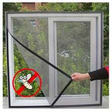 家用窗户防蚊纱窗，易用自粘可拆卸窗纱，带魔术贴，无需钻孔，灰色网面配黑色包边 - 灰網黑邊紗窗 - 查看 5