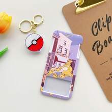 Anime Card Holder With Keychain Character ID Badge Holder Cartoon Poke Ball Keyring - Multicolor - View 5