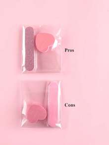 Kit de herramientas de manicura rosa: 2 piezas/5 piezas/10 piezas/20 piezas que incluye lima de uñas mini, buffer de esponja con forma de corazón, palito de cristal, perfecto para pulir joyas y decoración de uñas DIY - Rosa - Ver 2