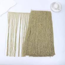 Dây tua rua bằng polyester 2 kích cỡ, thích hợp làm phụ kiện quần áo, trang trí khiêu vũ Latin, váy cưới, trang trí chụp đèn tự làm (Vàng, Bạc, rộng 19,6 inch) - nhiều màu - Xem 3