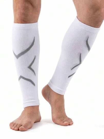 1 par herrmode sportbensärmar, kompressionsbensärmar för maraton, löpning, fotboll
