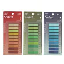 200pcs/Set Reusable Semi-Transparent Self-Adhesive PET Memo Pads, Suitable For Binders And Indexes - Multiple Styles - View 8