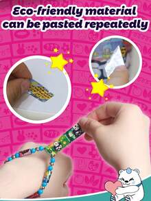 DIY贴纸手链套装，内含迷你贴纸。是儿童节、节日、新年和圣诞节的完美礼物。 - 彩色 - 查看 6