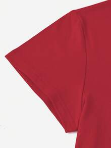 Spring/Summer Women 's White Pattern T-Shirt, SUNDAYS ARE FOR FORMULA F1 Racing Car Pattern Letter Slogan Pattern Printed Women' S T-Shirt, Theme Park Travel Clothing, Very Suitable For Beach Vacation, Summer Grand And Casual Seaside Style, Round Neck Fashionable Short-Sleeved Top - 紅色 - 查看 5