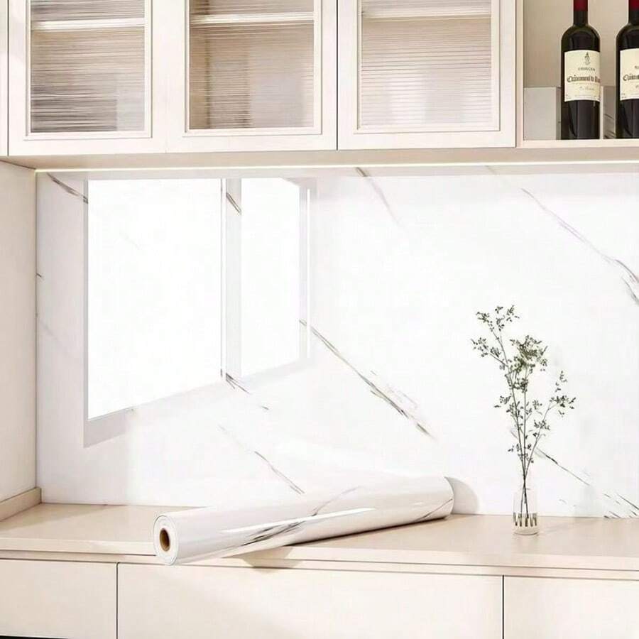1 tấm giấy dán tường chống thấm dầu, chống nước, họa tiết vân đá cẩm thạch trắng, có thể tháo rời và tái sử dụng, trang trí nhà bếp, dán chống dầu cho mặt bàn bếp, tủ bếp, giấy dán tường tự dính có thể giặt và tháo rời, giấy dán tường trang trí phòng tắm tự dính mịn, giấy dán tường trang trí nhà cửa chống ẩm cho mặt bàn, giấy dán tường trang trí tiệc, decal tường trắng, decal tường phòng tắm, giấy dán tường.