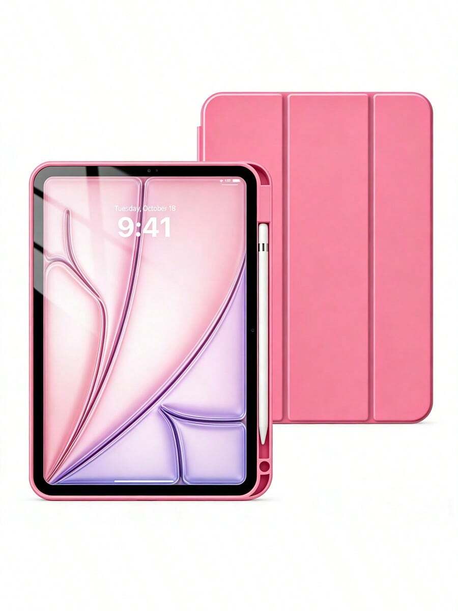 11th Generation 11 Inch 2025 (A16) Case & 10th Gen 10.9 Inch 2022 Cover, Slim Clear Back Shell With Pencil Holder & Auto Wake/Sleep - Rose Red - View 1