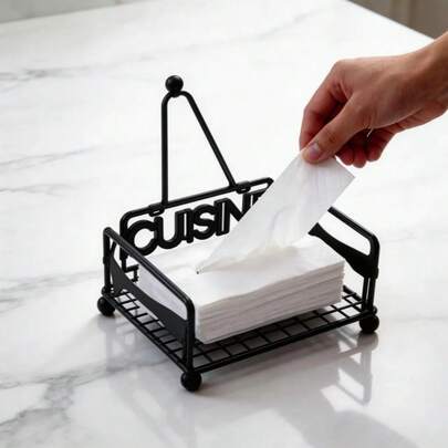 Quadratischer Eisenpapierhandtuchhalter, Hotel/Café/Restaurant Servietten-Spender, Tischservietten-Organizer