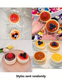 1pc/2pcs Strawberry & Blueberry Squishy Cream Cake Squeeze Toy, Stress Relief Toy, Perfect Gift For Holidays, Birthdays, Christmas, And Parties - Nhiều màu - Xem 8
