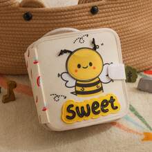 Baby Frühpädagogisches Bienenbuch-Stoffspielzeug, Farbidentifikation, Formenerkennung, Eltern-Kind-Interaktives Spielzeug, perfektes Geschenk für Babys - Verschiedenfarbig - Übersicht 10