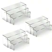 6个亚克力展示架，大型亚克力展示架，加厚透明长方形收藏展示架，多层展示架，可用于展示人物、纸杯蛋糕、香水、珠宝、玩具、宝石、古董、雕像和收藏品。 - 查看 11