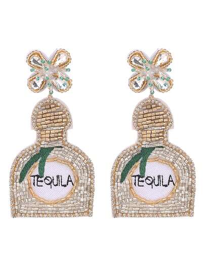 1对手工玻璃珠刺绣瓶形耳环（女士款）