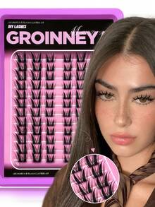 GROINNEYA 72/120片 C捲 9-13mm 長度自然感柔軟蓬鬆假睫毛簇，適合日常妝容、初學者、居家或戶外使用，適用於日常生活、派對、音樂節、萬聖節 - C - 查看 6