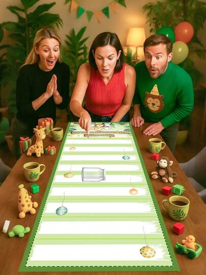 1pc Jungle Animal Rolling Game Score Scroll, Lion & Tiger & Hippo & Giraffe Pattern Interesting Desktop Decor, Suitable For Baby Shower Party, Jungle Animal Party, 1st Birthday Party Decoration, Party Supplies, Gender Reveal Party, Bridal Shower Decor, Family Game Scroll, Baby Shower Supplies, Room Decor, Home Decor, Birthday Gift, Party Favors