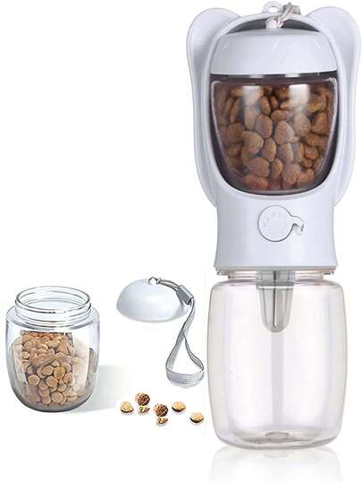 Dog Water Bottle, Portable Pet Water Bottle With Food Container, Outdoor Portable Water Dispenser, Suitable For Cats, Puppies, Pet Walking, Hiking, Travel, Puppy Essentials, Dog Supplies