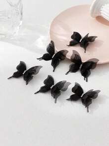 6pcs Lace & Rhinestone Layered Butterfly Hair Clips Claw Clips Hair Claws Hair Barrettes, School Stuff, Halloween Accessories, Looks Of Party, Hair Accessories, Head Accessories - 多色 2 - 查看 4