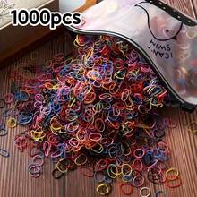 彩色弹力发圈，可爱一次性迷你发带，多功能发圈，适用于编发、马尾辫，适合女孩家居浴室装饰，秋季装饰，返校季发型 - 彩色 - 查看 22