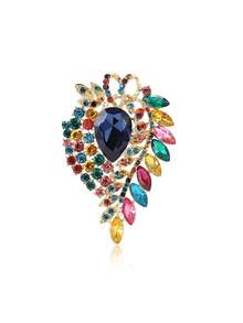 优雅水钻花朵胸针，男女通用，奢华水晶玻璃别针，宴会珠宝，服装配饰/朋友聚会徽章，新款礼物 - 大號玻璃(0087) - 查看 8