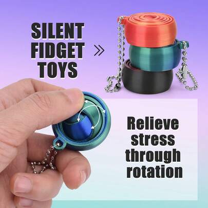 핑거 스피너 펜던트 키체인 | 휴대용 스트레스 해소 미니 피젯 장난감, 사무실, 고압 그룹에 적합, 기타 플라스틱 재료로 제작