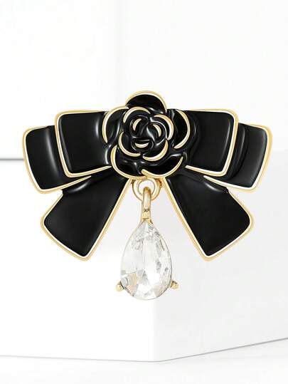 Fine Enamel Bow Pendant Brooches - Fashion Creative Pins For Women Unisex Casual Party Jewelry Accessories / Friends Gifts Badges Decoration