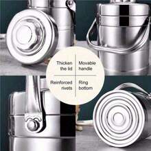 Portable Creative Lunch Box Vacuum Stainless Steel Double Layers Insulation Thermal Lunch Box Food Storage Container - Silver - View 5